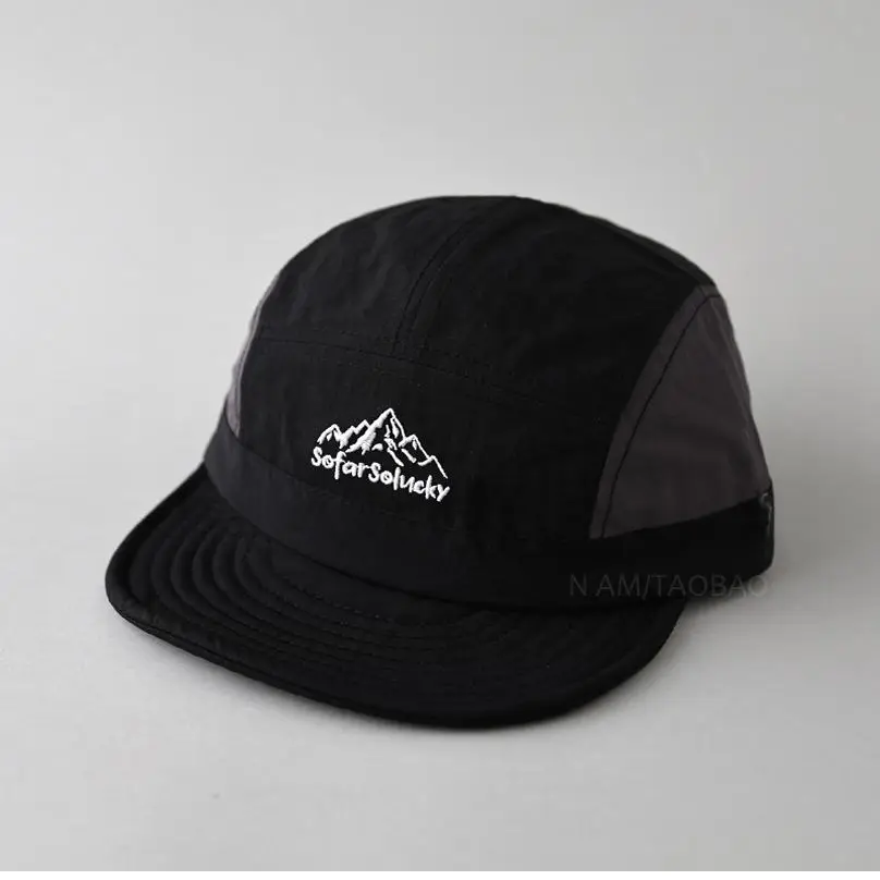 Men Black Mountain Embroidered Cap Summer - Image 11