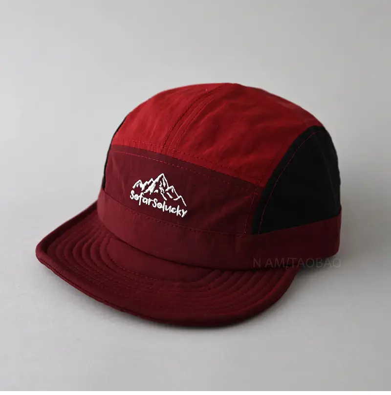 Men Black Mountain Embroidered Cap Summer - Image 5