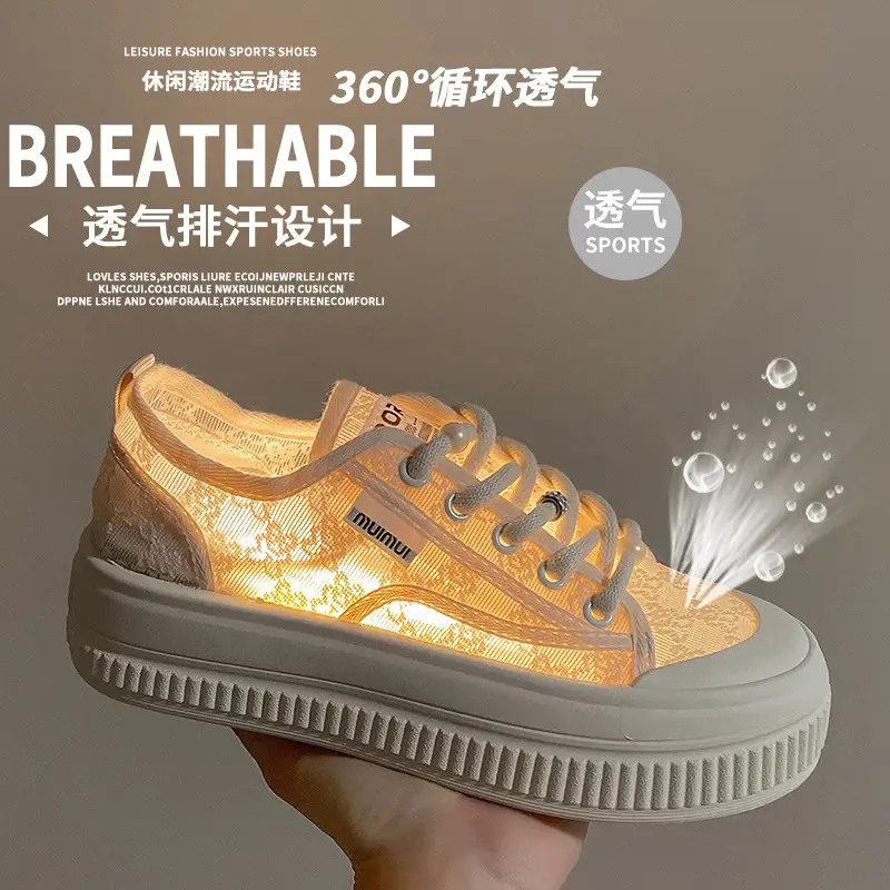 Women's Breathable White Lace Sneakers 2025 - Image 4