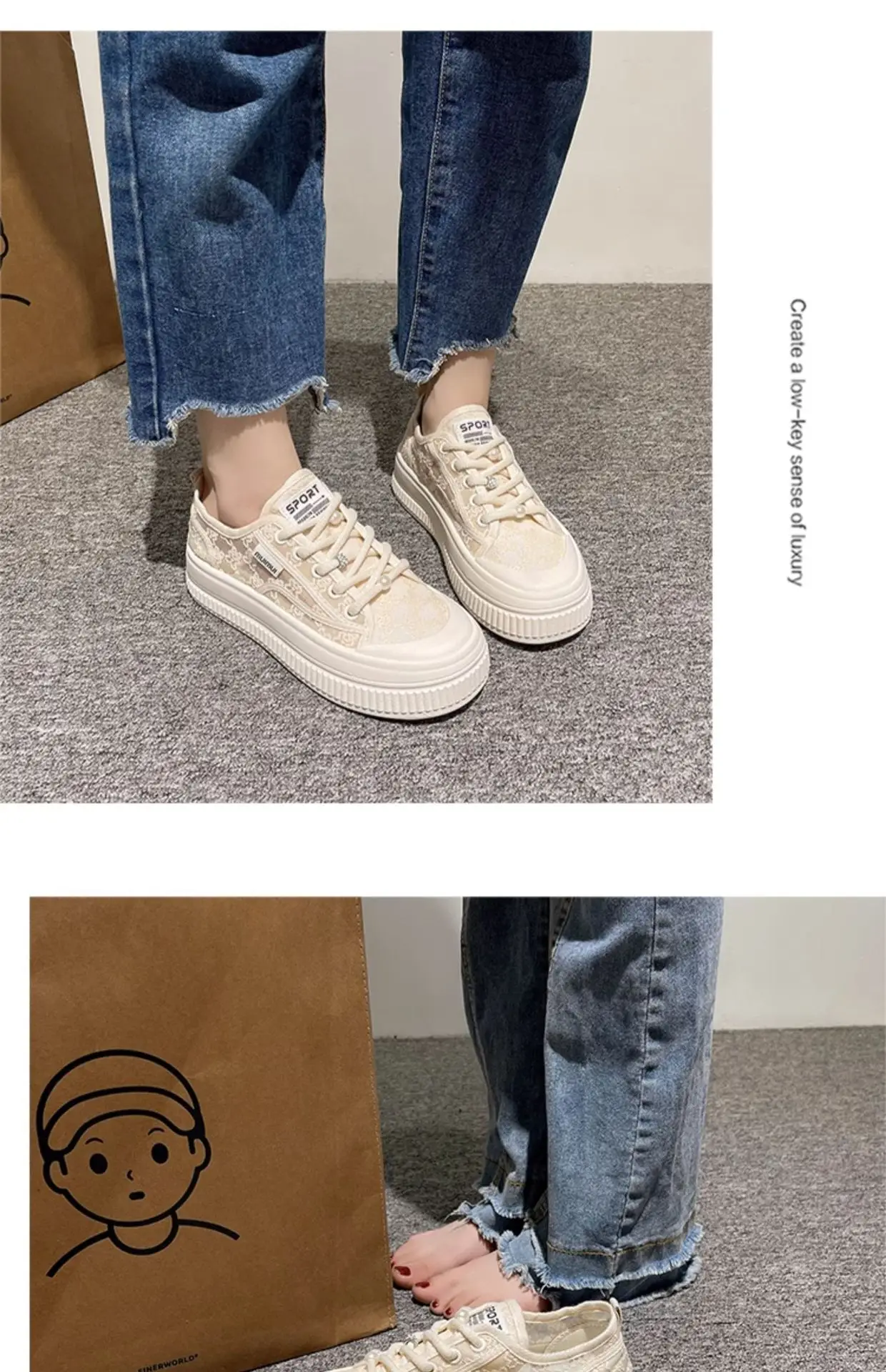 Women's Breathable White Lace Sneakers 2025 — feature 24