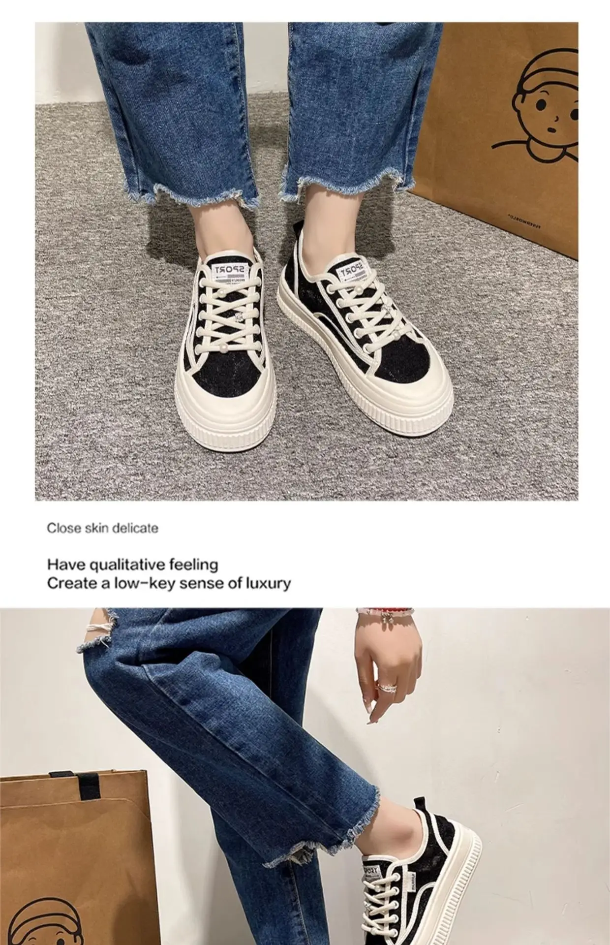 Women's Breathable White Lace Sneakers 2025 — feature 8