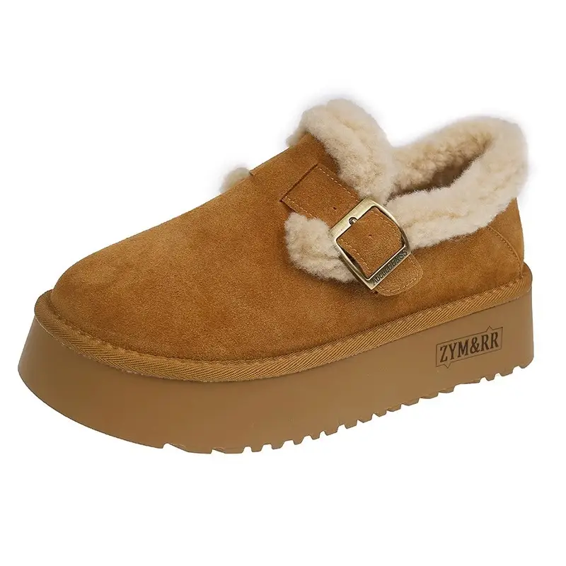 Women's New Winter Velvet Snow Boots with Buckle Strap - Image 5