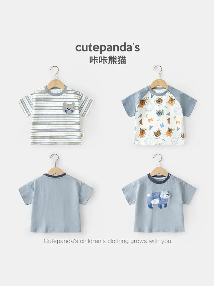 Baby Striped T-Shirt Blue Light Sleeve Summer Wear - Image 12