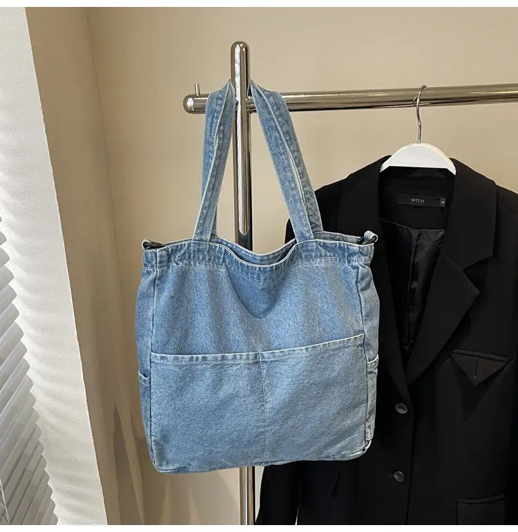 Women Denim Shoulder Bag Large Capacity Casual Commuter — feature 19