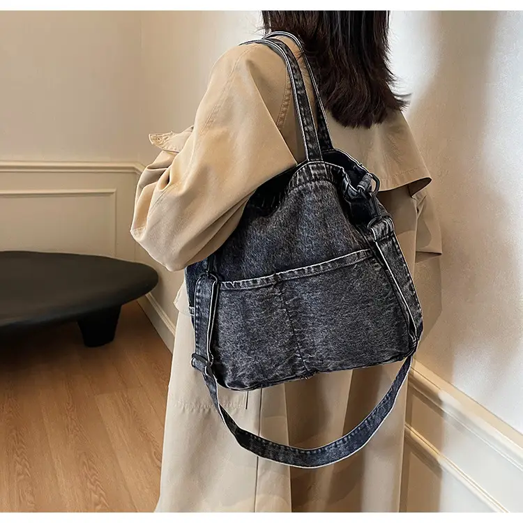 Women Denim Shoulder Bag Large Capacity Casual Commuter — feature 23