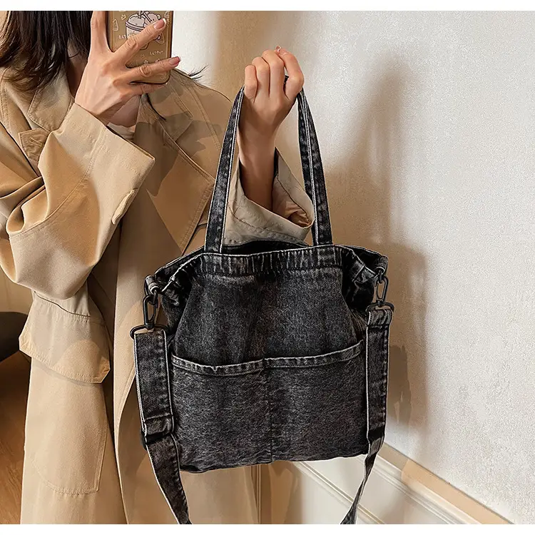 Women Denim Shoulder Bag Large Capacity Casual Commuter — feature 24