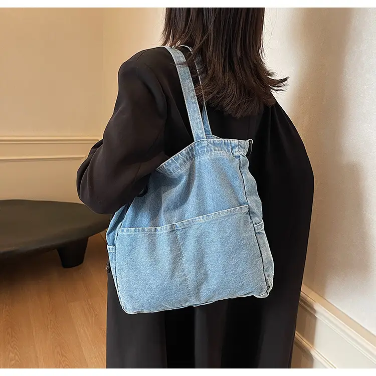 Women Denim Shoulder Bag Large Capacity Casual Commuter — feature 26