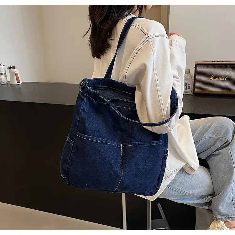 Women Denim Shoulder Bag Large Capacity Casual Commuter — feature 34