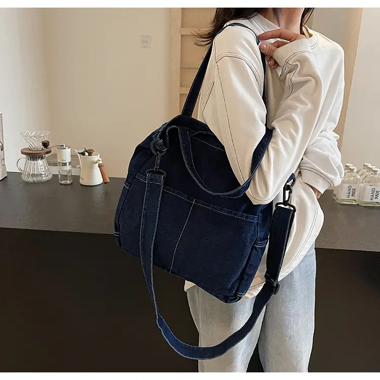 Women Denim Shoulder Bag Large Capacity Casual Commuter — feature 35