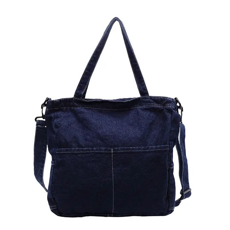 Women Denim Shoulder Bag Large Capacity Casual Commuter - Image 3
