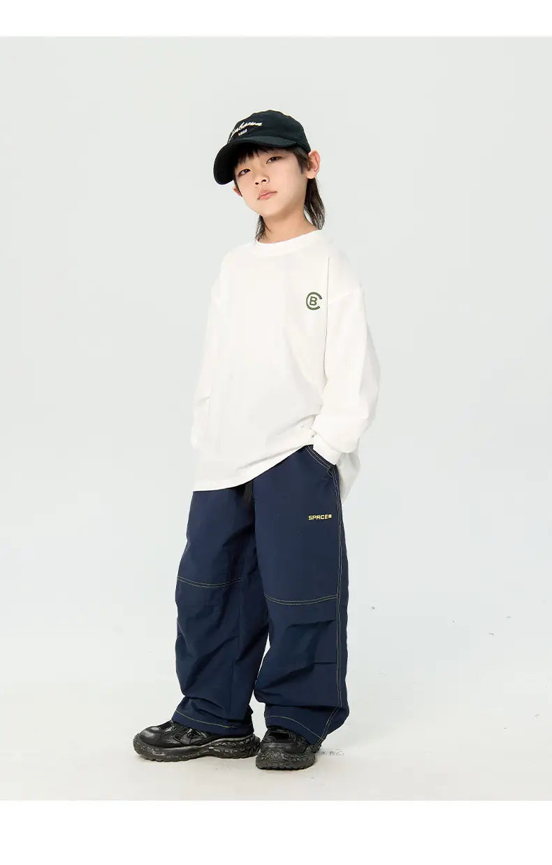 Kids Korean Print Long Sleeve T-Shirt Black — feature 11
