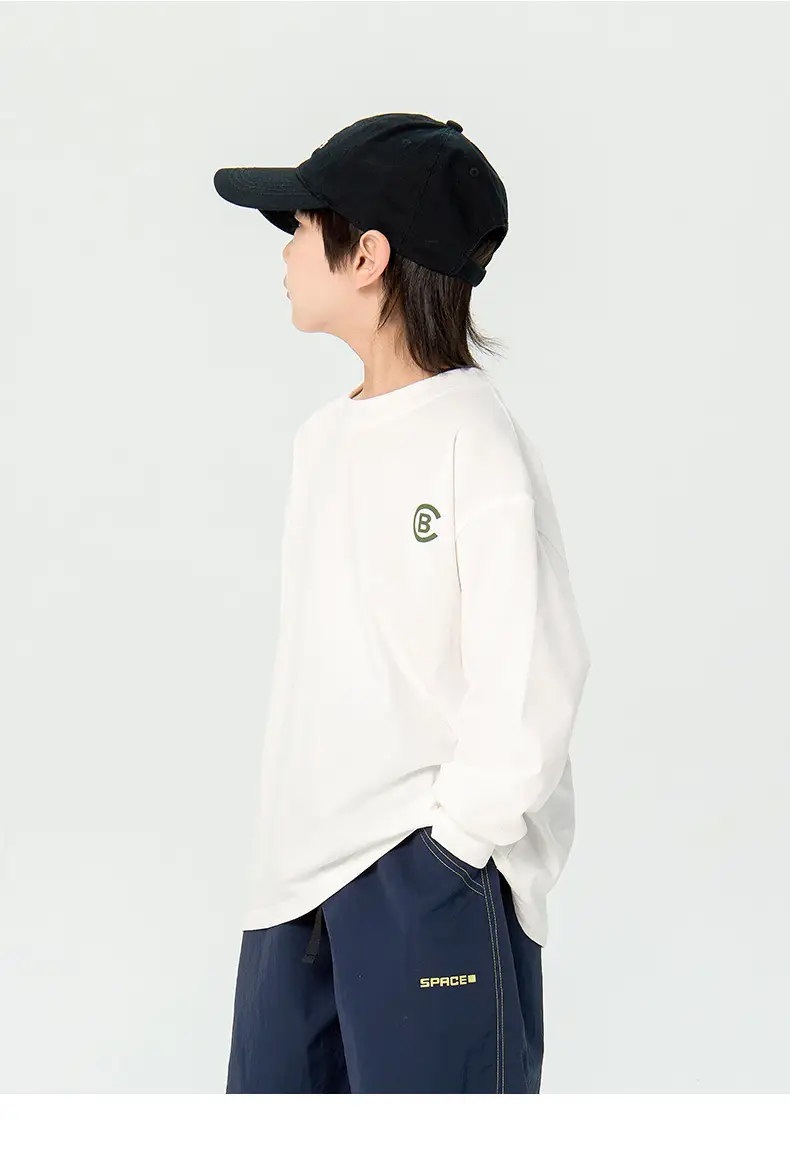Kids Korean Print Long Sleeve T-Shirt Black — feature 12