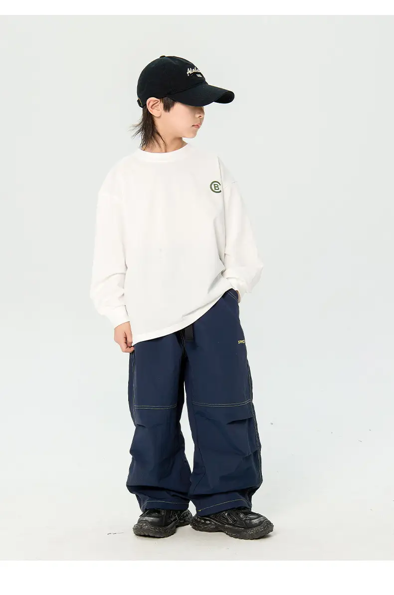 Kids Korean Print Long Sleeve T-Shirt Black — feature 14