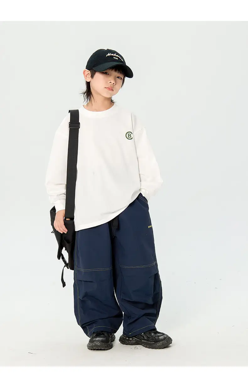Kids Korean Print Long Sleeve T-Shirt Black — feature 6