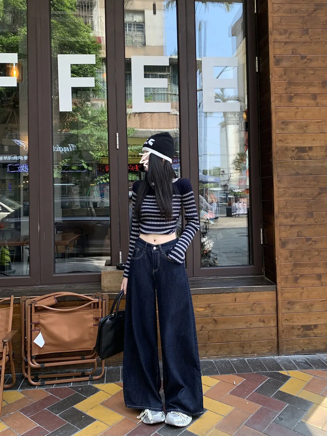 Dark Blue Wide Leg Jeans Niche Ins Style 2025 Spring — feature 10