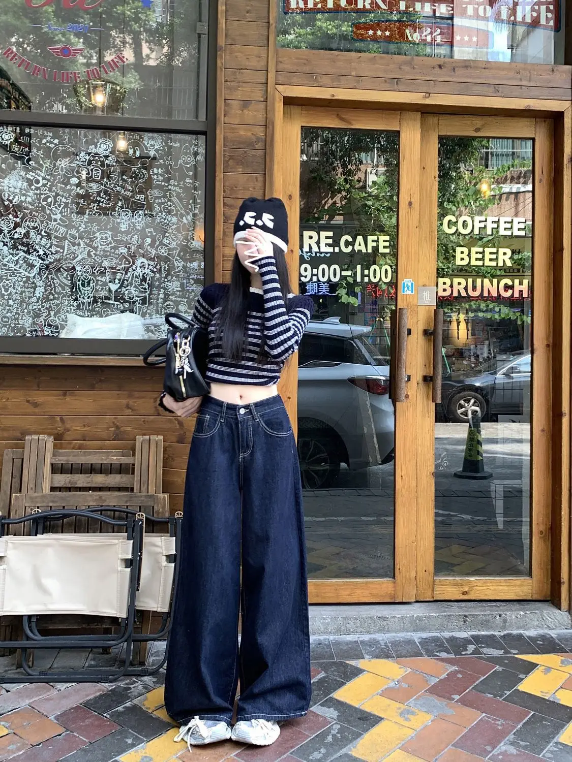 Dark Blue Wide Leg Jeans Niche Ins Style 2025 Spring — feature 16