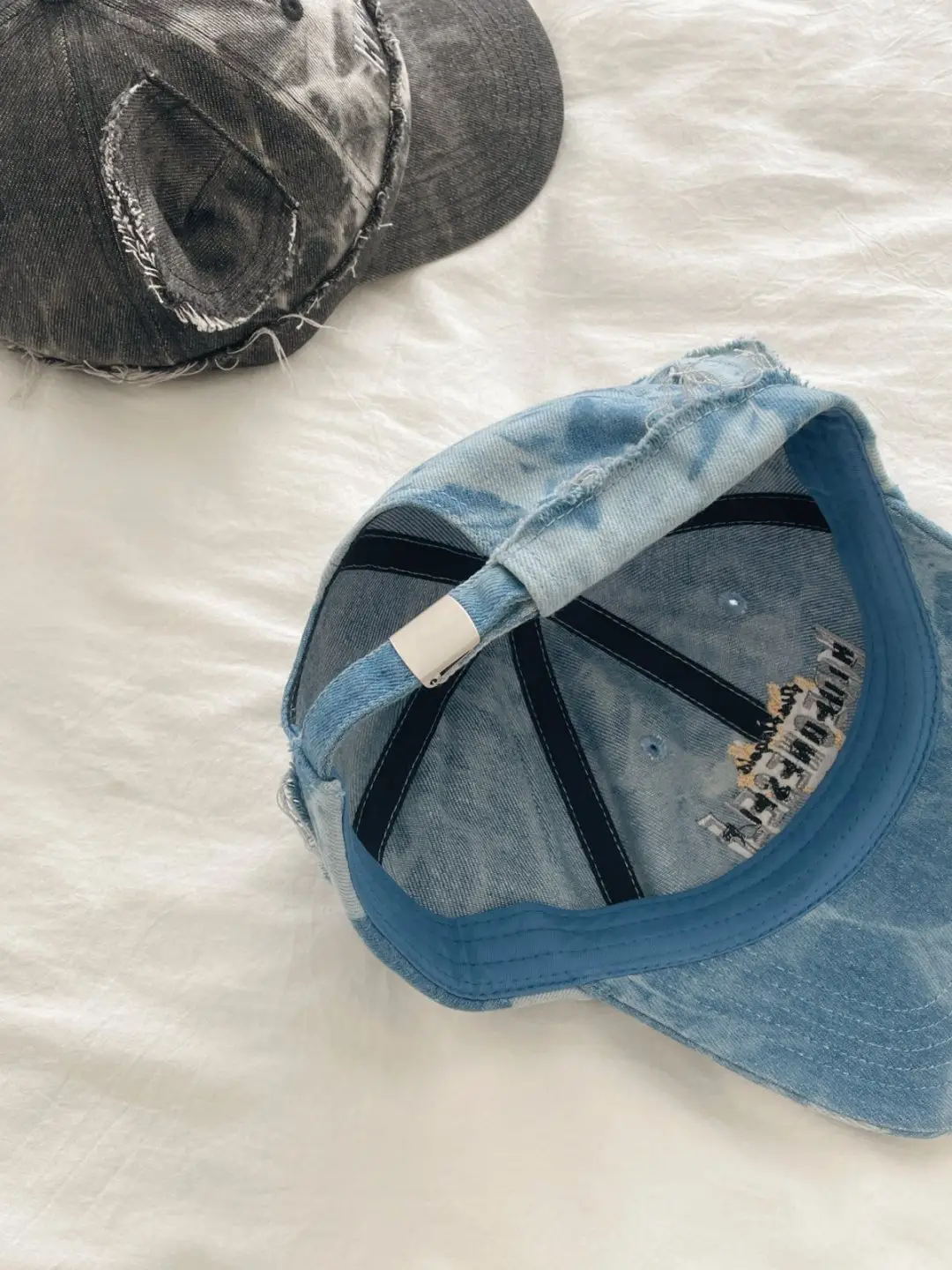 Kids Bear Ears Denim Caps Blue Black Hip Hop Style — feature 9