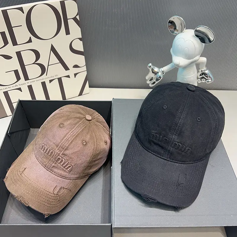 Women's Brown Peaked Cap with Letter Embroidery - Image 6