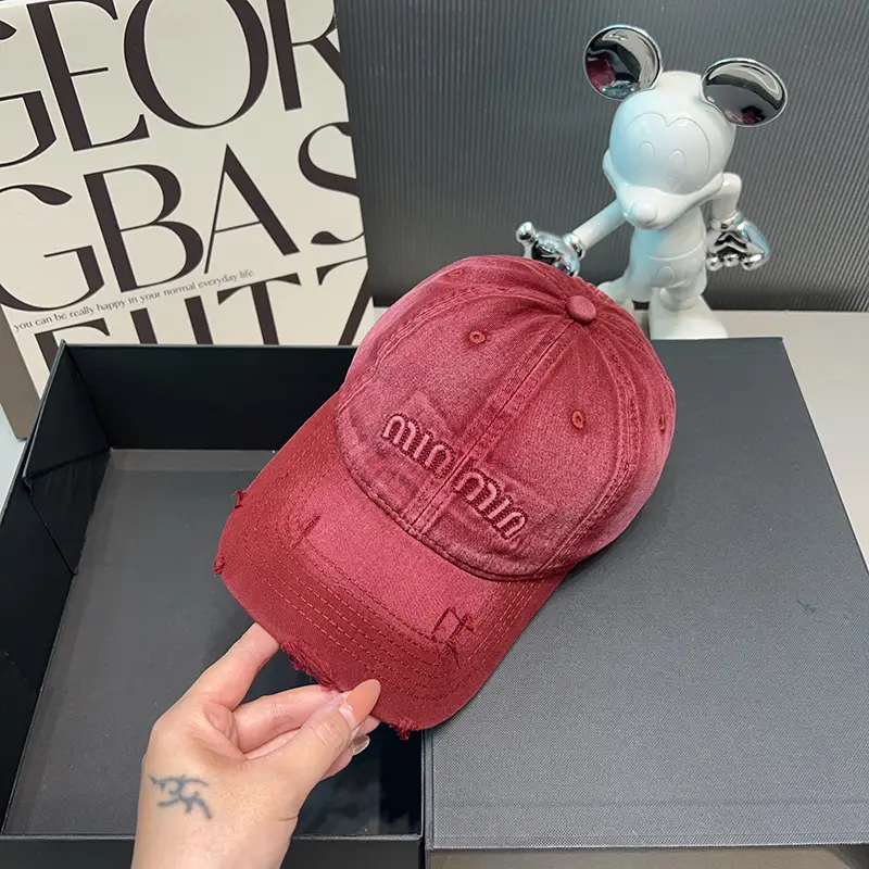 Women's Brown Peaked Cap with Letter Embroidery - Image 2