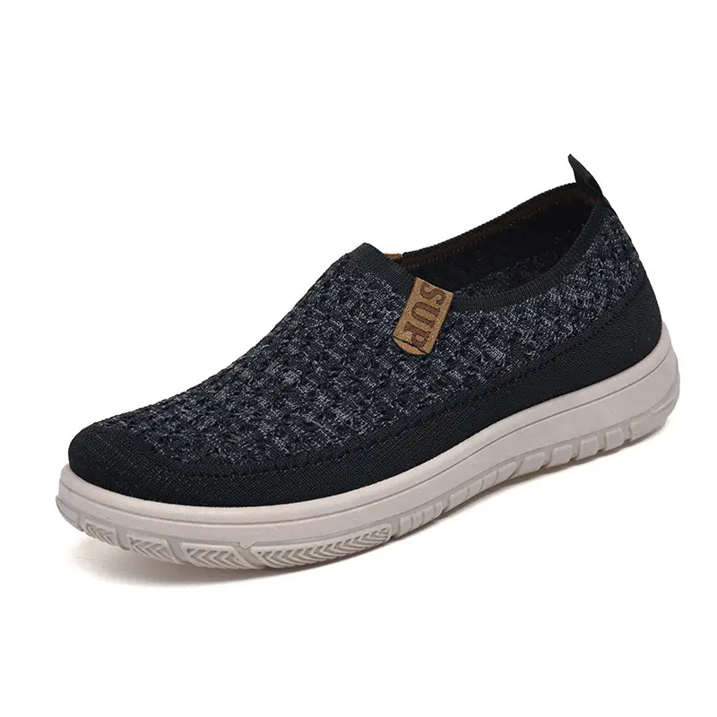 Women's New Style Knitted Elastic Thick-Soled Breathable Shoes, Non-Slip Soft-Soled Versatile Loafers for Mothers, Casual Shoes Temu - Image 2