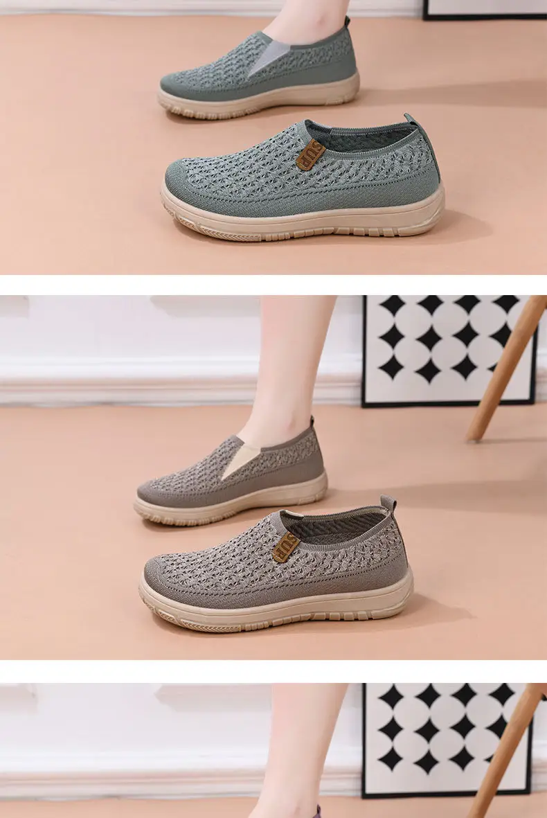 Women's New Style Knitted Elastic Thick-Soled Breathable Shoes, Non-Slip Soft-Soled Versatile Loafers for Mothers, Casual Shoes Temu — feature 11