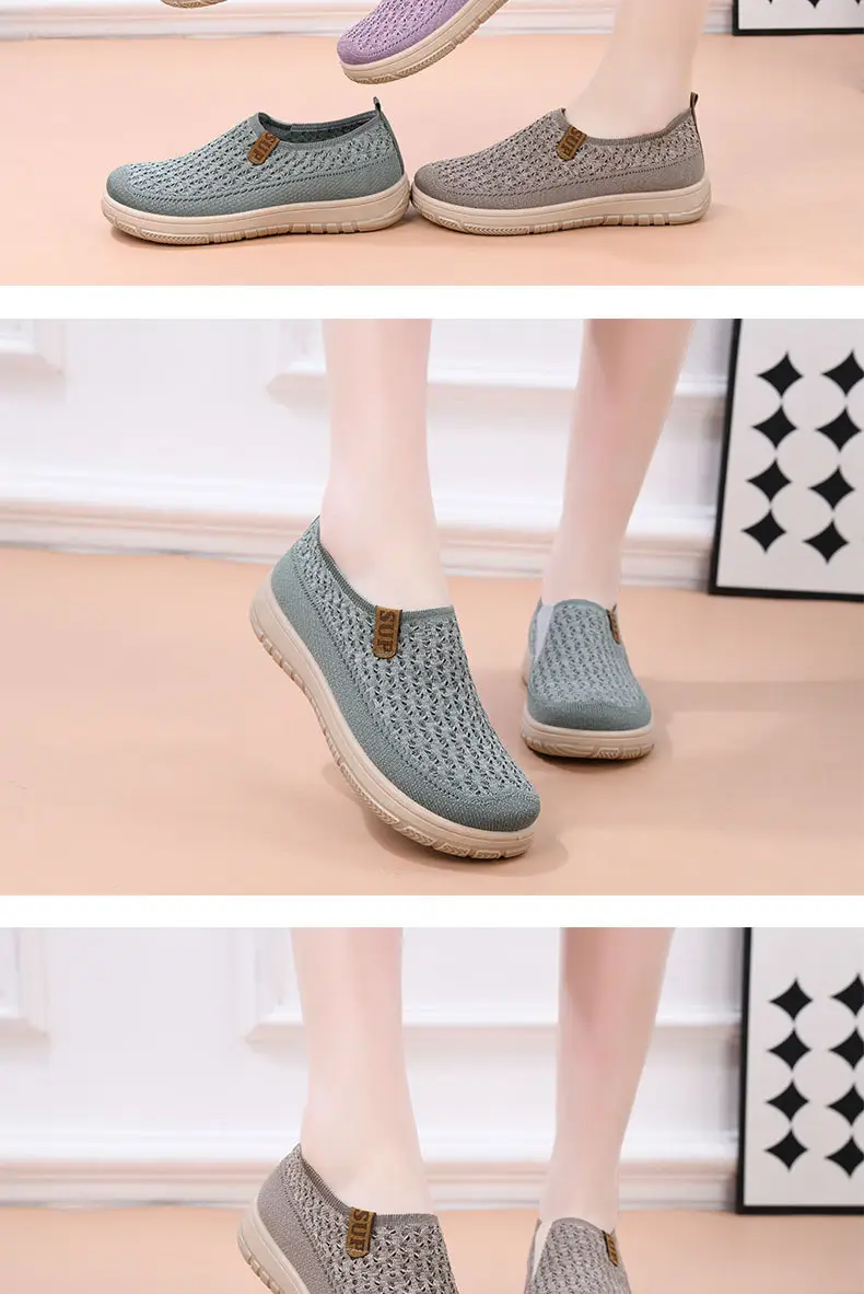 Women's New Style Knitted Elastic Thick-Soled Breathable Shoes, Non-Slip Soft-Soled Versatile Loafers for Mothers, Casual Shoes Temu — feature 13