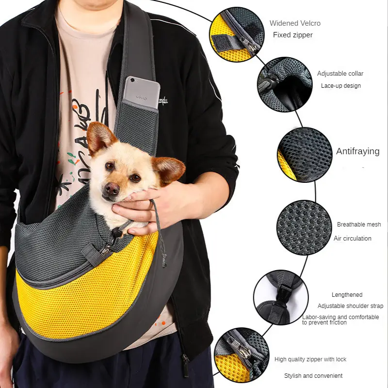 Pet Cat Dog Backpack Crossbody Bag Blue - Image 2
