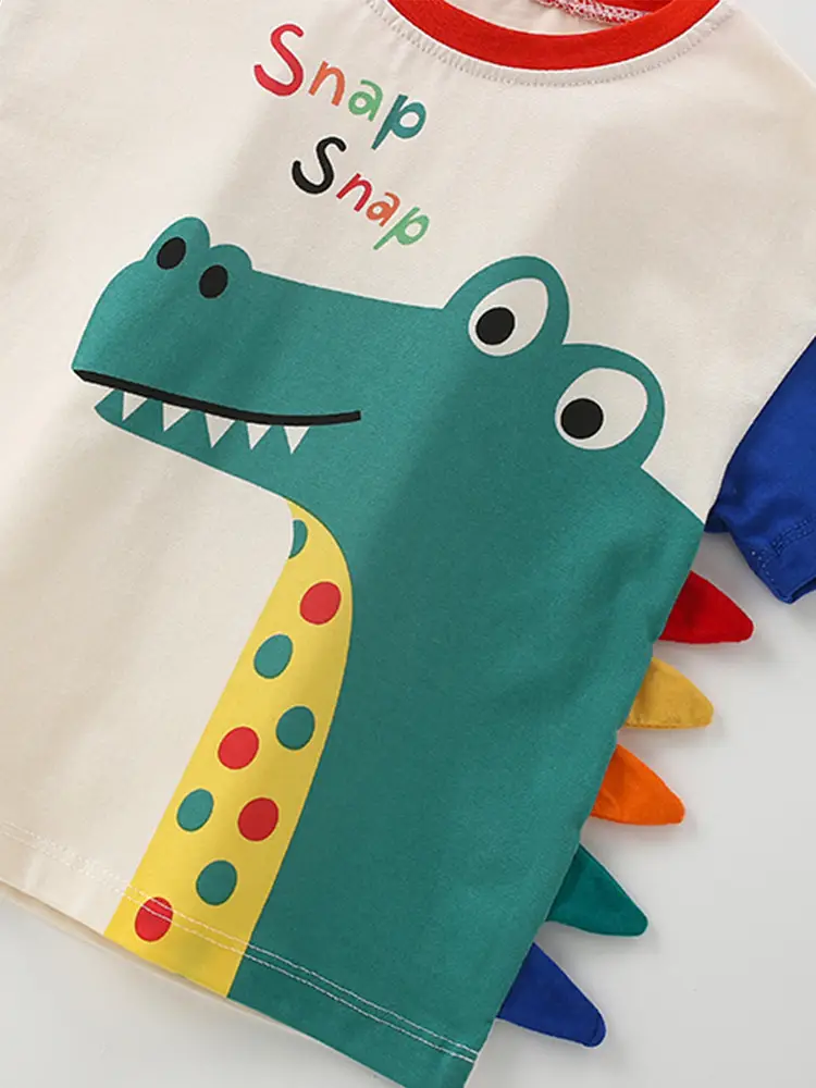 Blue Cotton T-Shirt for Boys Summer Casual Set - Image 4