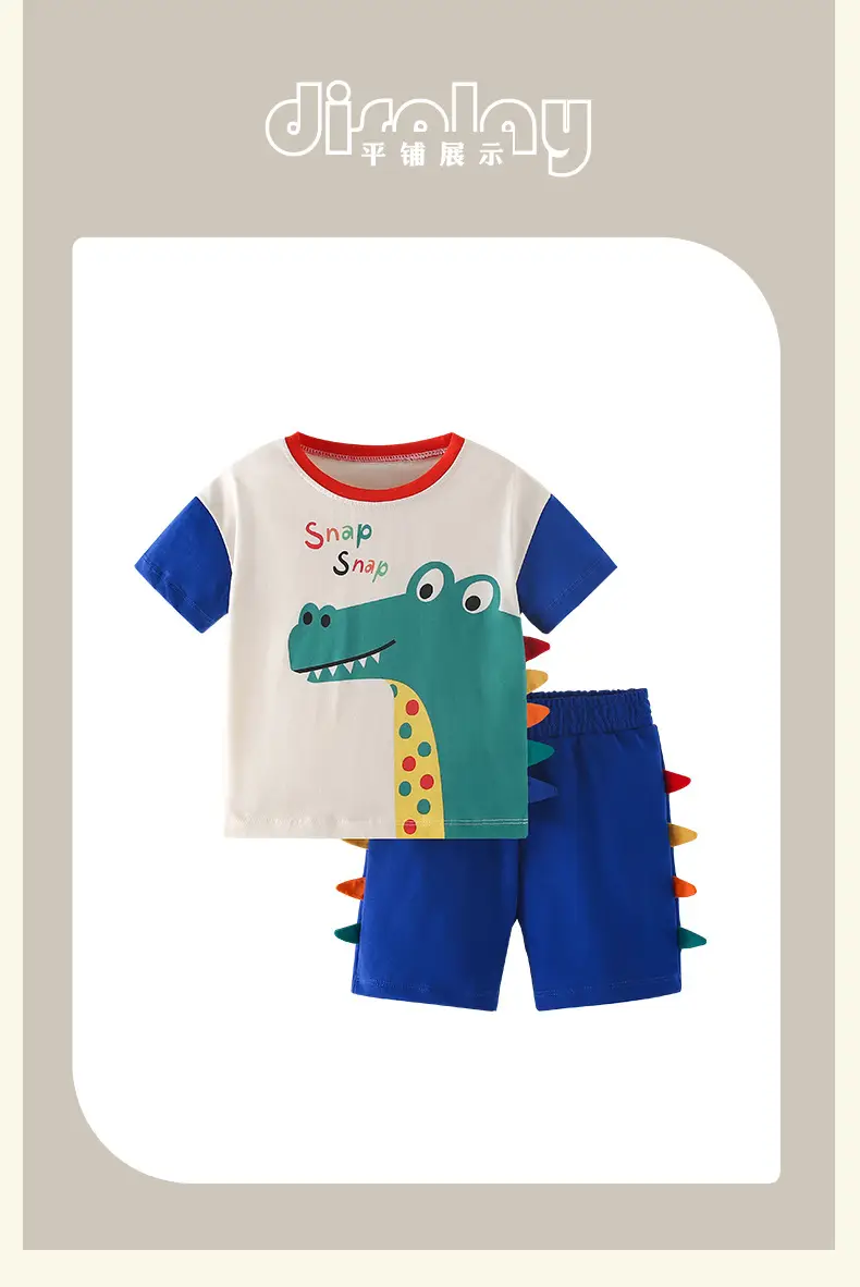 Blue Cotton T-Shirt for Boys Summer Casual Set — feature 10