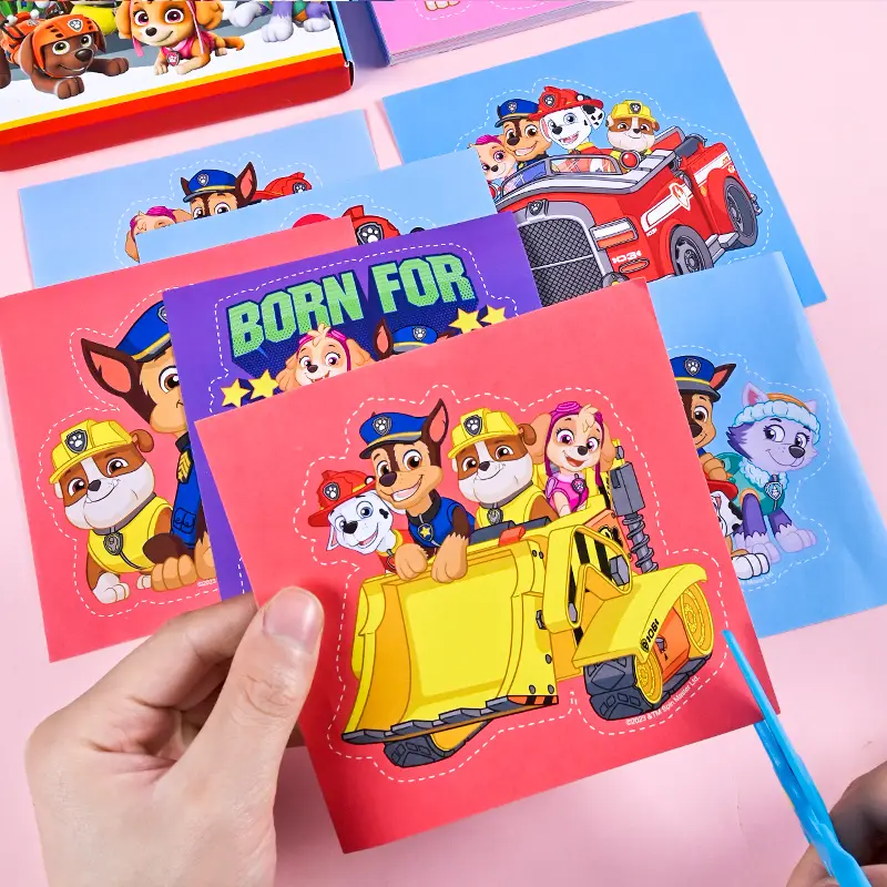 Paw Patrol Paper-Cutting Children's Craft Kit for Kindergarten, Suitable for 2-3 Year Old Toddlers, Beginner-Level, Frozen-Themed, Peppa Pig Educational Toys