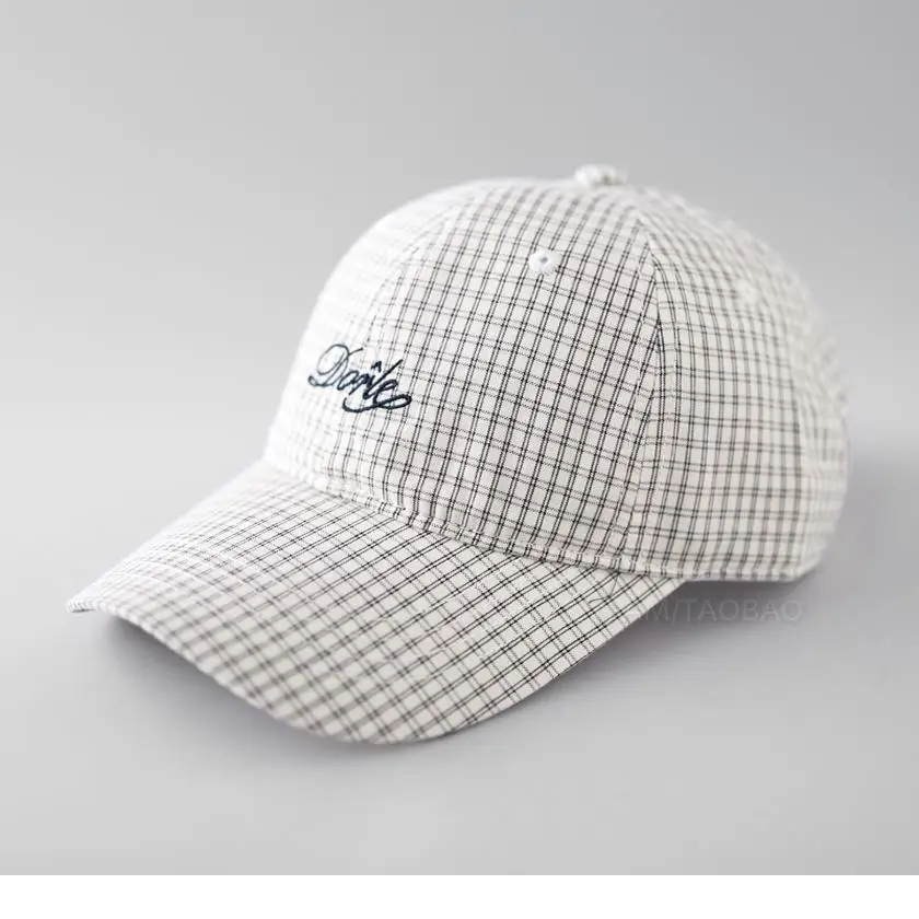 Korean-style Plaid Baseball Cap for Men Women - Image 6