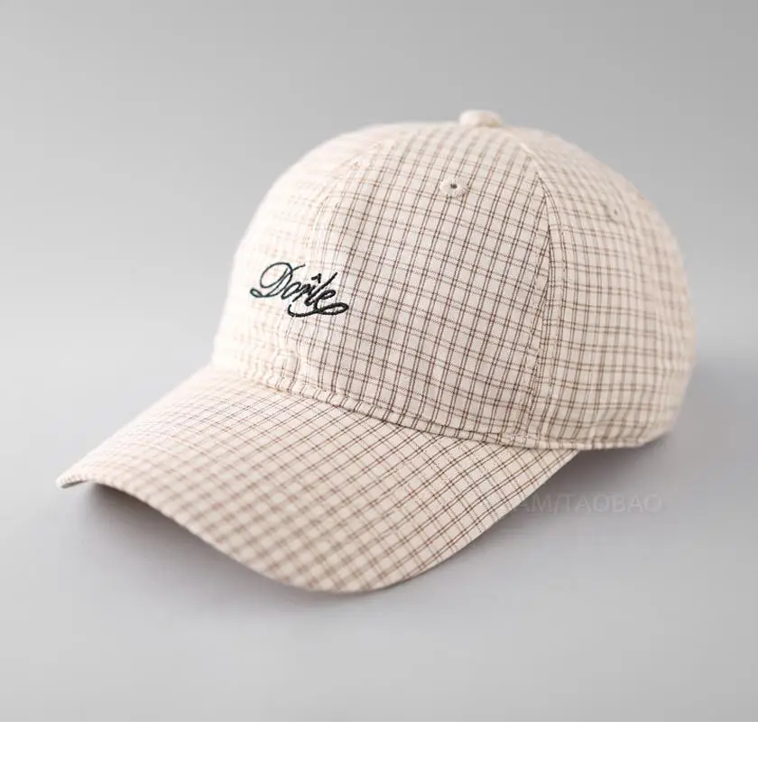 Korean-style Plaid Baseball Cap for Men Women - Image 7
