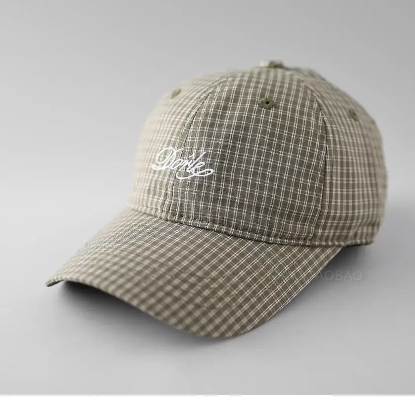 Korean-style Plaid Baseball Cap for Men Women - Image 8