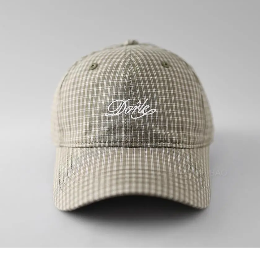 Korean-style Plaid Baseball Cap for Men Women - Image 9