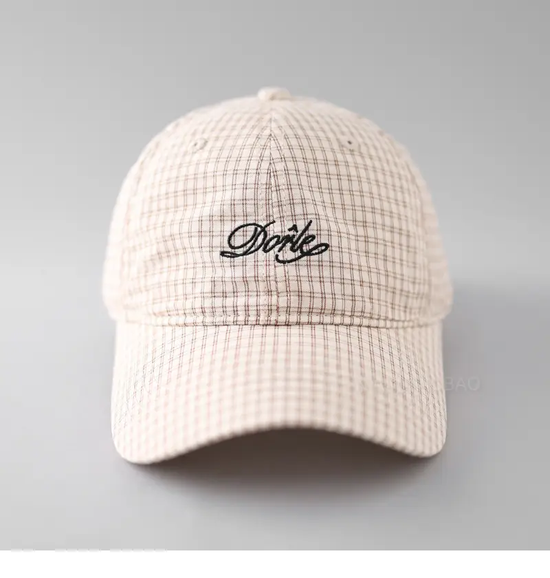 Korean-style Plaid Baseball Cap for Men Women — feature 6