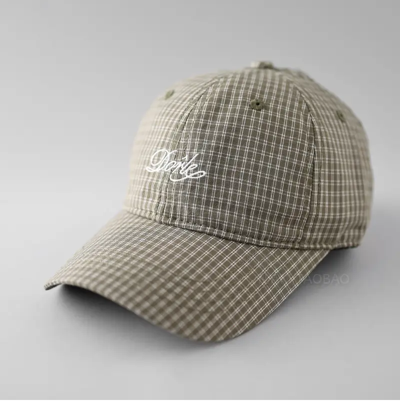Korean-style Plaid Baseball Cap for Men Women - Image 4