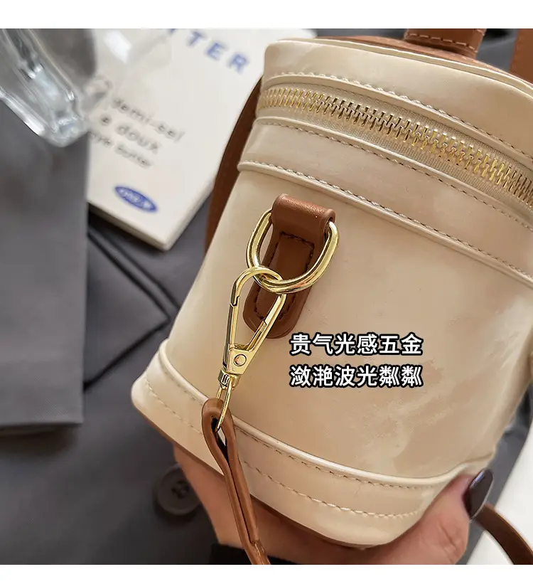 Women's Black Leather Box Bag with Chain Strap & Gold Plated Hardware — feature 6