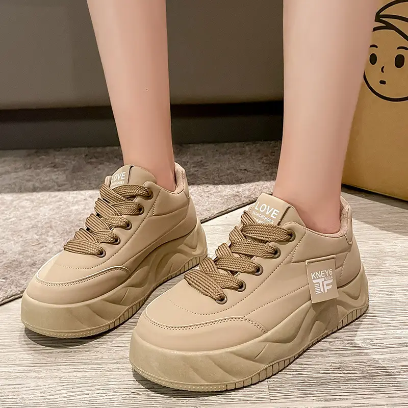Black Women's Casual Sneakers with Low Heel & Soft Sole - Image 5