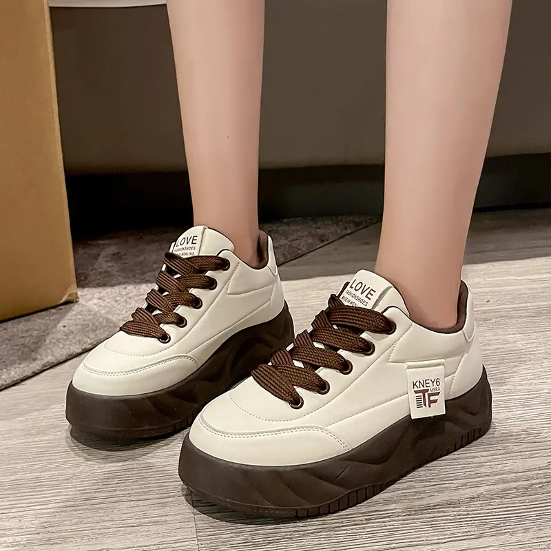 Black Women's Casual Sneakers with Low Heel & Soft Sole - Image 6