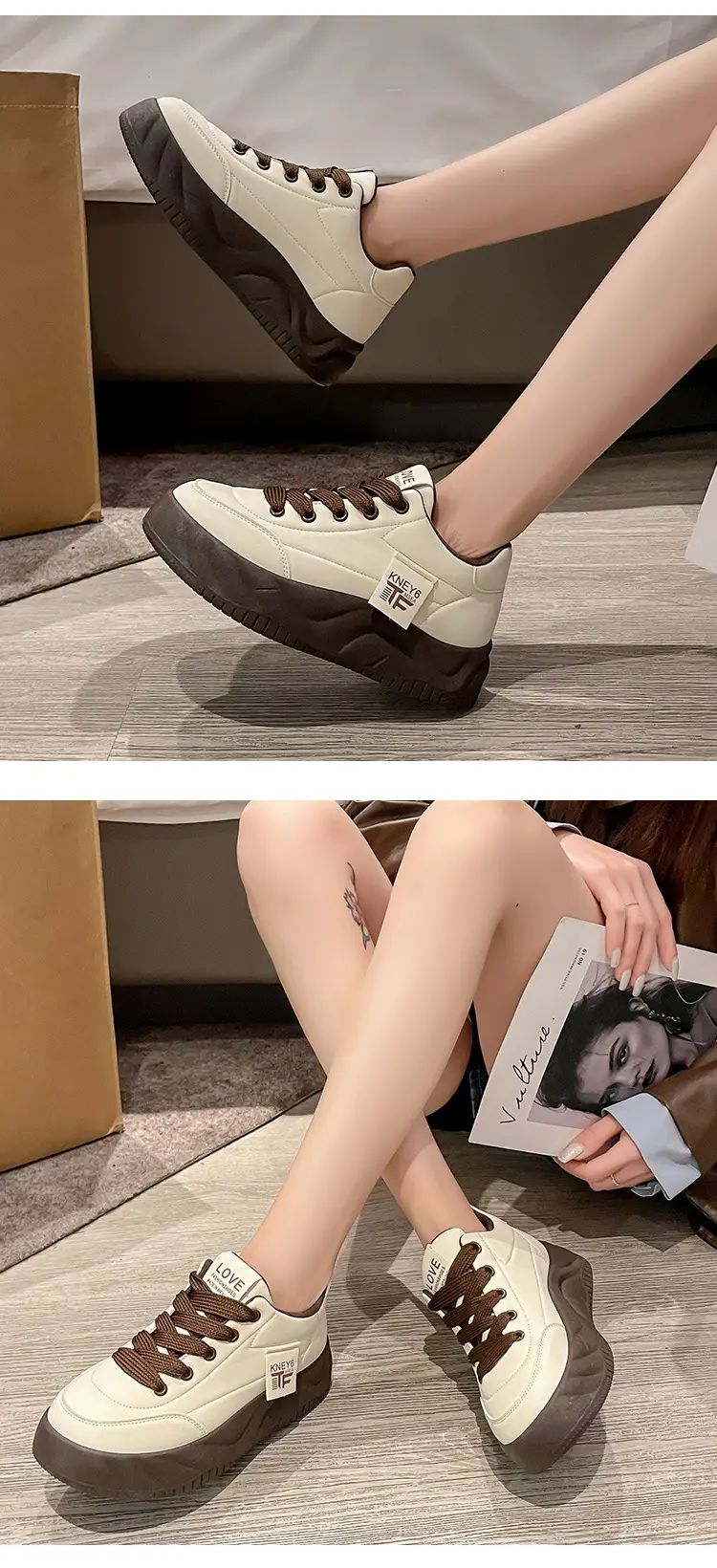 Black Women's Casual Sneakers with Low Heel & Soft Sole — feature 11