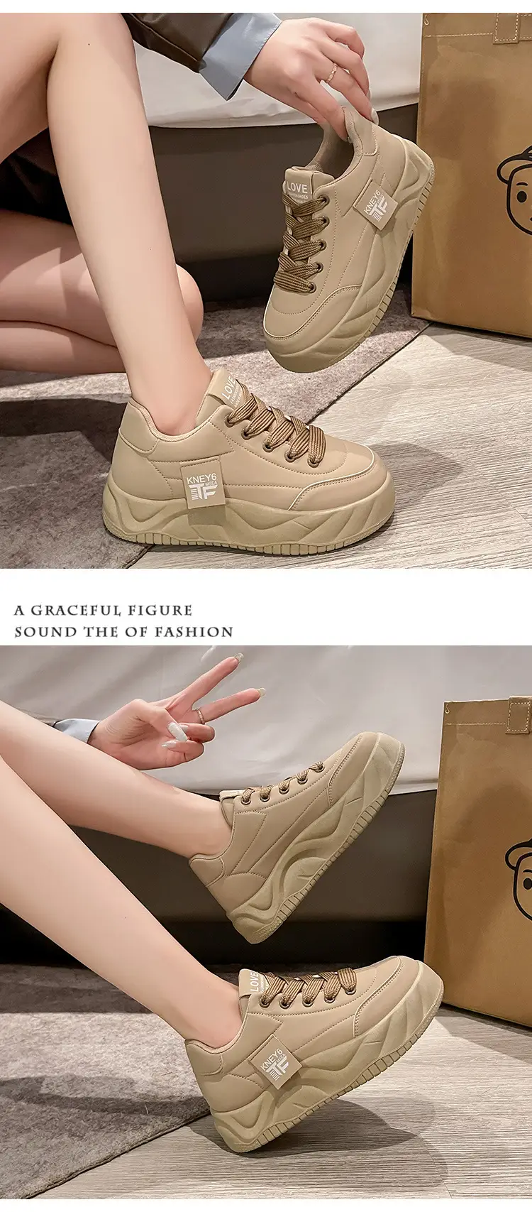 Black Women's Casual Sneakers with Low Heel & Soft Sole — feature 12