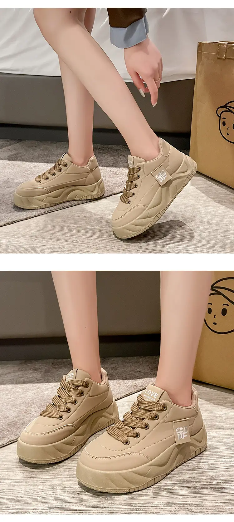 Black Women's Casual Sneakers with Low Heel & Soft Sole — feature 13