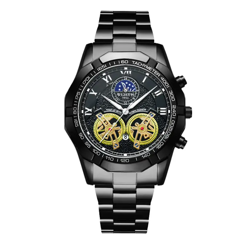 Luxury Gold Swiss Watch for Men Luminous Large Dial Waterproof - Image 4