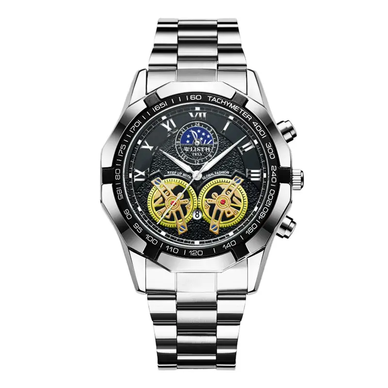 Luxury Gold Swiss Watch for Men Luminous Large Dial Waterproof - Image 3