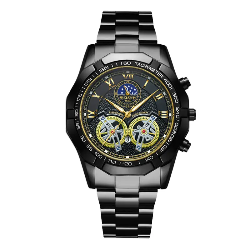 Luxury Gold Swiss Watch for Men Luminous Large Dial Waterproof - Image 5