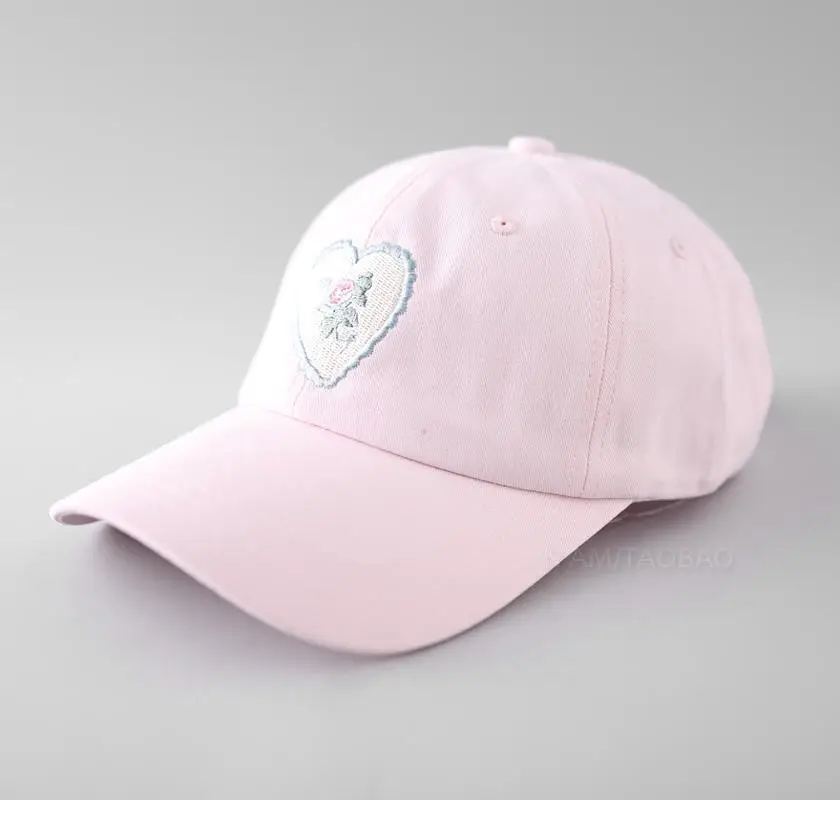 Women's Korean-style Embroidered Baseball Cap Beige Navy - Image 6