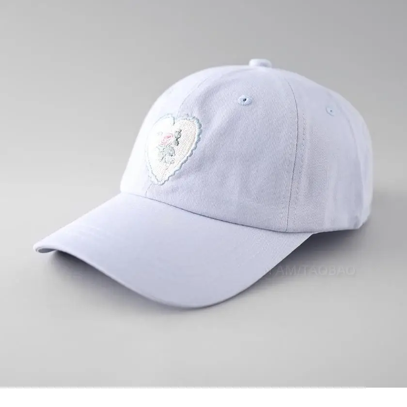 Women's Korean-style Embroidered Baseball Cap Beige Navy - Image 8