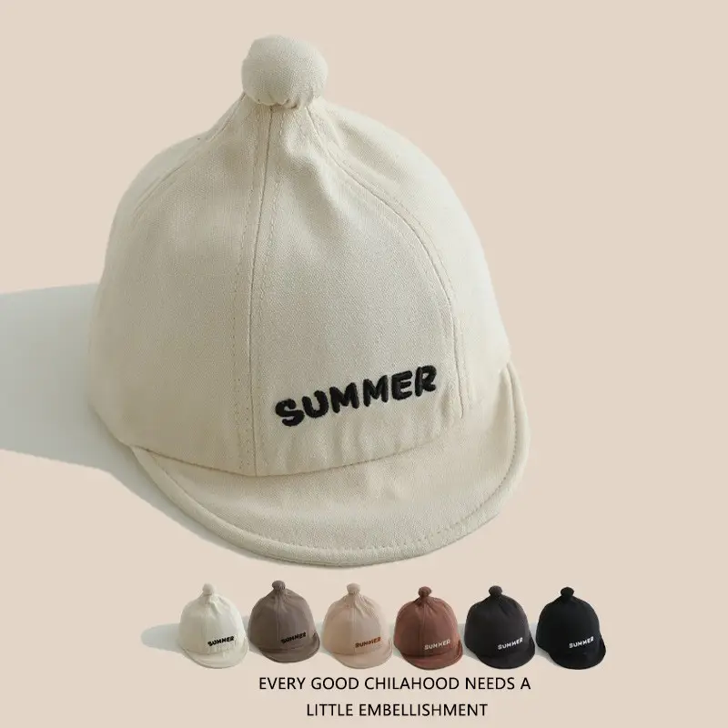 Black Embroidered Baby Cap Summer Wear