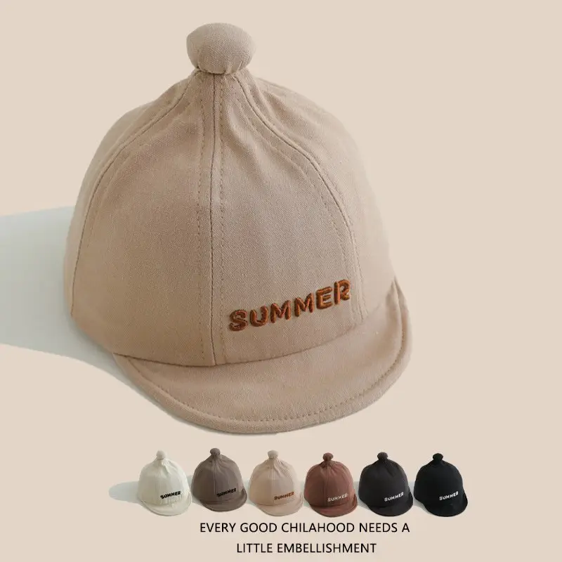 Black Embroidered Baby Cap Summer Wear