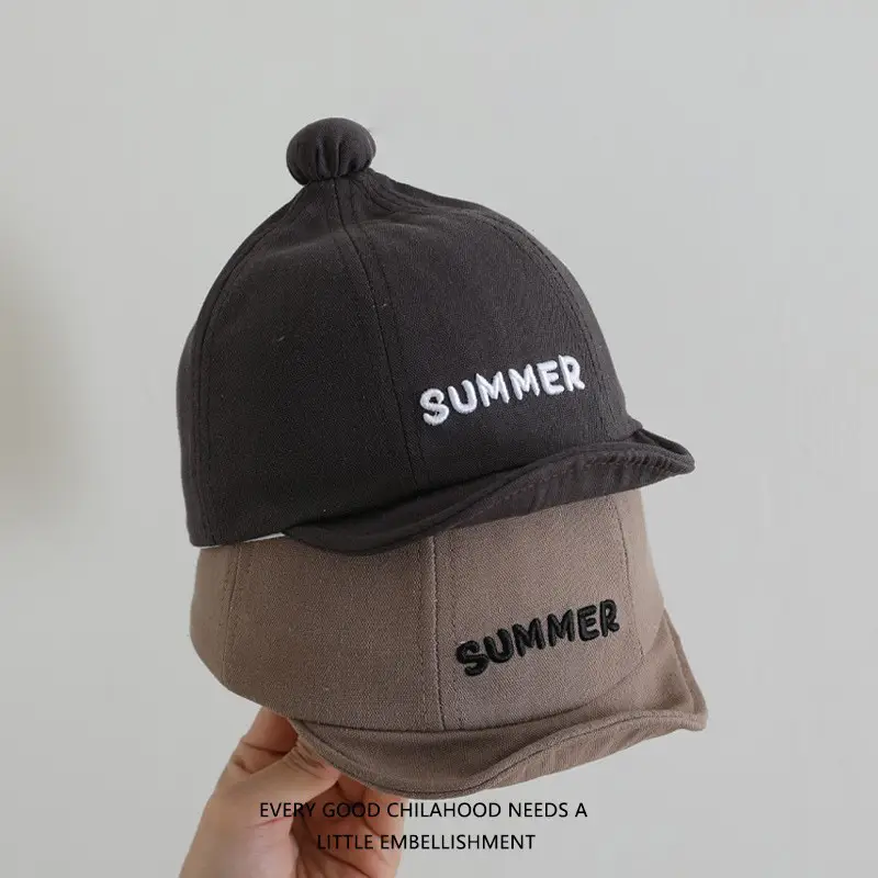 Black Embroidered Baby Cap Summer Wear